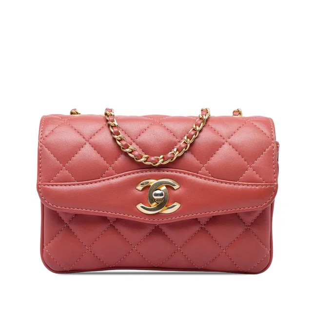 Pink Chanel Small Quilted Lambskin Daily Companion Flap Shoulder Bag in Pink Lambskin from Designer Revival