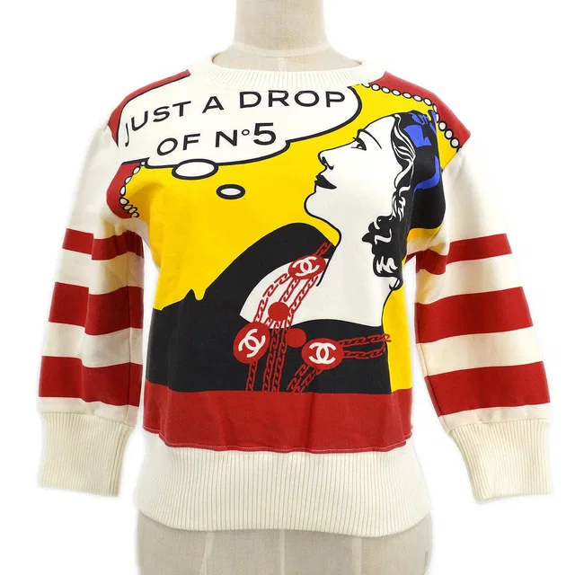 Chanel 2001 Mademoiselle print sweatshirt #36 in Resin from AMORE Vintage Tokyo