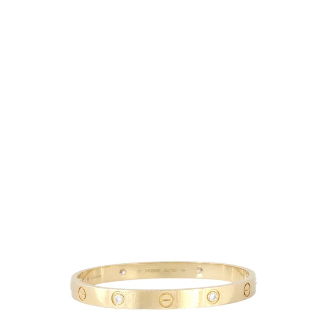 Cartier Classic Love 18k Yellow Gold 4 Diamond Bracelet in Yellow from Luxe.It.Fwd