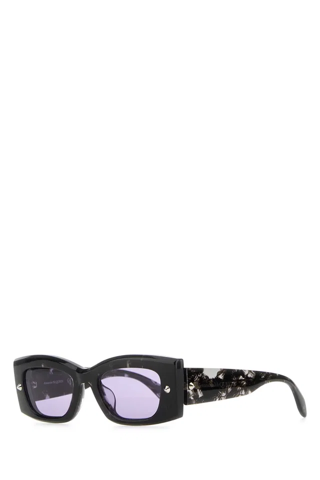 Alexander McQueen Multicolor Acetate Sunglasses — Black Exterior in Black from HEWI