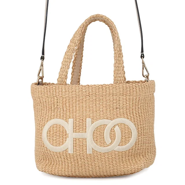 Jimmy Choo 2WAY Mini Bag Beige Raffia Leather in Beige Raffia from GALLERY RARE