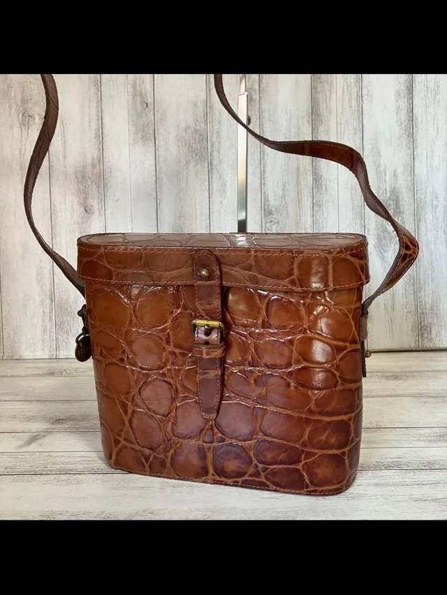 Mulberry Brown Croc-Embossed Leather Shoulder Bag in brown|red Crocodile from Poshmark