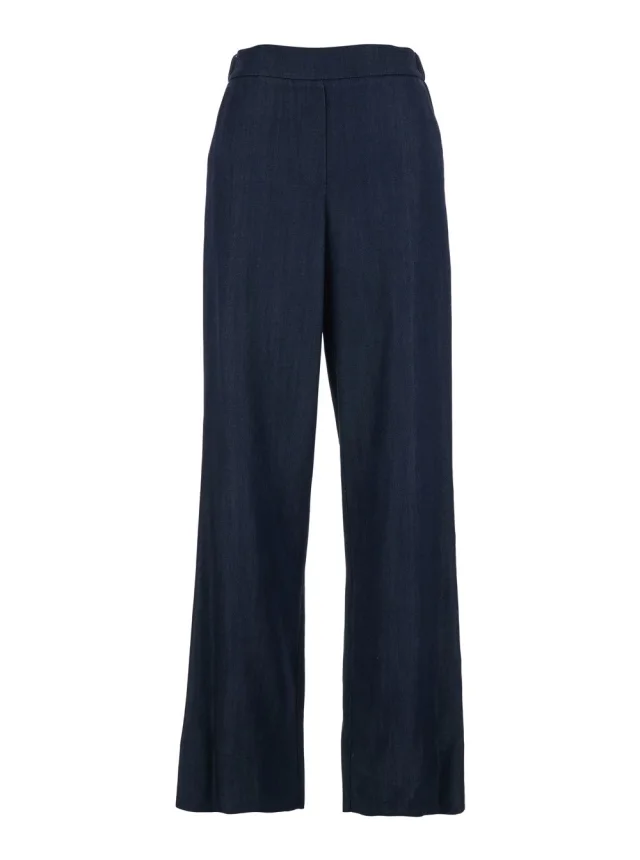 LEPLAIN blue Pants with semi-elasticated waist in tech fabric woman in Blue 100% Tencel from Gaudenzi Boutique, photo 1 of 1