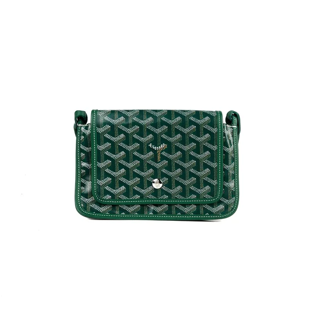 Goyard Goyardine Plumet Pocket Wallet Crossbody Bag in Green Canvas from The Purse Affair