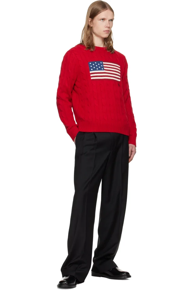 Polo Ralph Lauren Red Cable-Knit Sweater, photo 4 of 4 from SSENSE