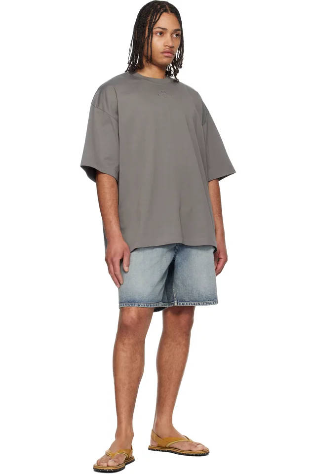 WOOYOUNGMI Gray Cotton Over Size T-shirt, photo 4 of 4 from SSENSE