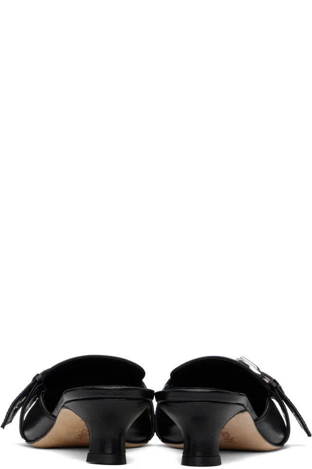 Aeyde Black Daniella Nappa Leather Heels, photo 2 of 5 from SSENSE