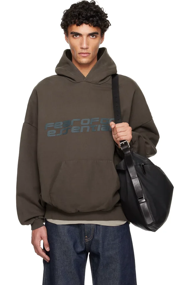 Brown Holiday Heavy Fleece 90s Hoodie, image 1 of 1 from SSENSE