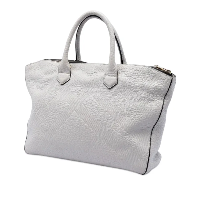 Burberry Elephant Embossed Calfskin Check Dewsbury Satchel in brown|red Calfskin from Her-Age, photo 3 of 7
