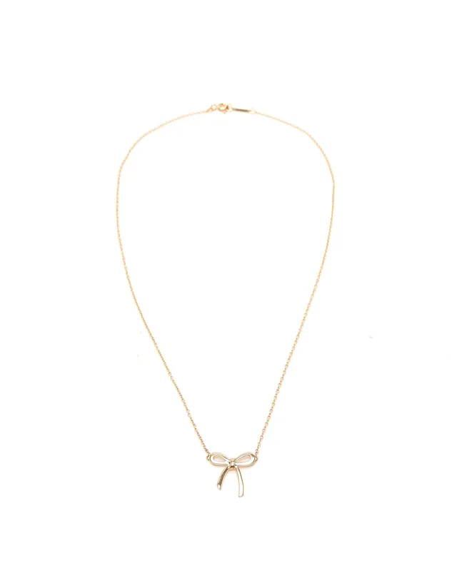 Tiffany & Co. Bow Ribbon Pendant 18k Necklace from A Retro Tale, photo 2 of 2