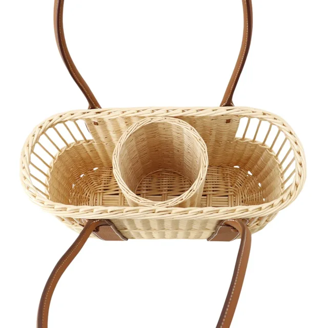 Hermès Bottlebasket Park Gold Willow wood, Taurillon, squirrel in Gold from GALLERY RARE, photo 5 of 12