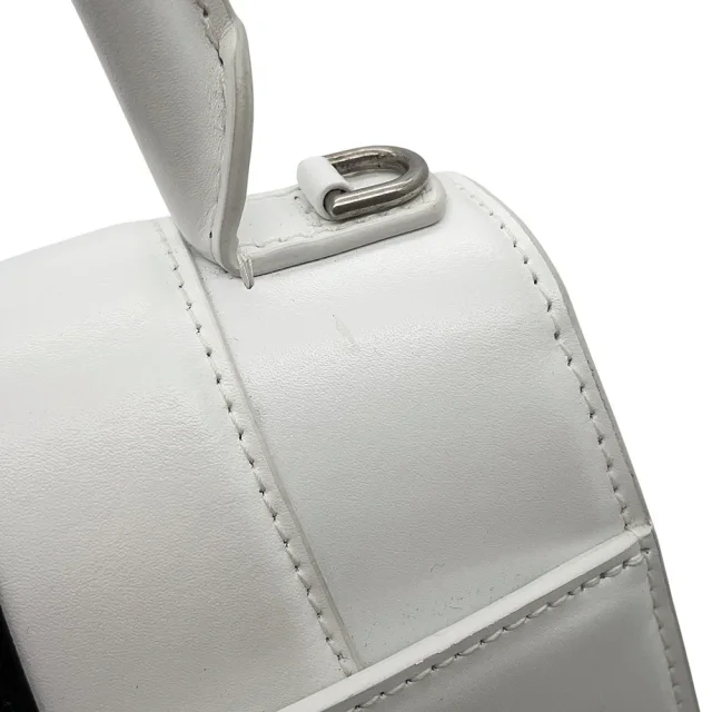 Balenciaga Adidas Collaboration Hourglass 2-Way Handbag White/Black593546 Leather Size Small in White Leather from GALLERY RARE, photo 9 of 19