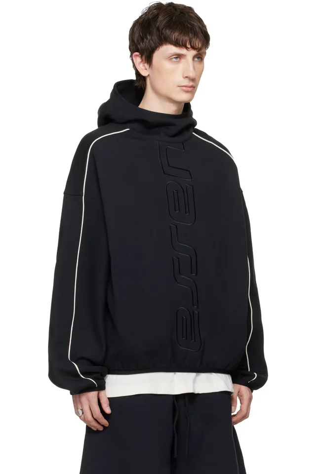 Fear of God ESSENTIALS Black Active Trace Modern Fleece Hoodie, photo 2 of 4 from SSENSE