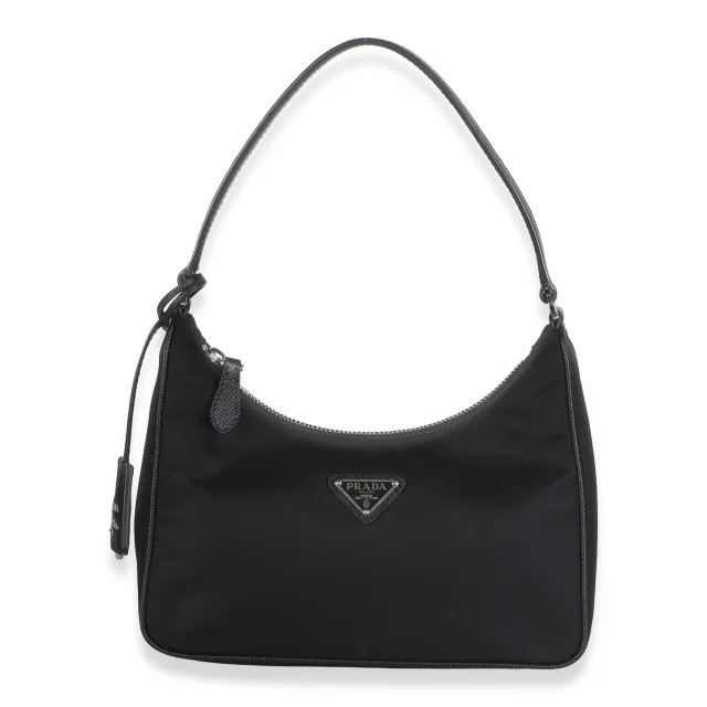Prada Re-Nylon Saffiano Mini Re-Edition 2005 in Black Saffiano leather from myGemma