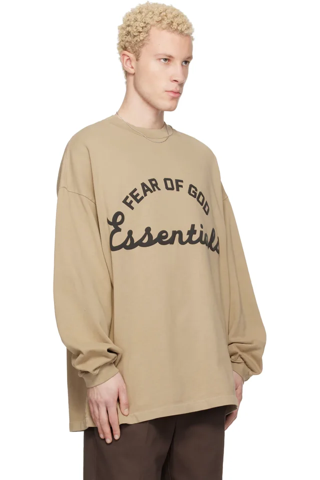 Fear of God ESSENTIALS Beige Training 90s Long Sleeve T-shirt, photo 2 of 4 from SSENSE
