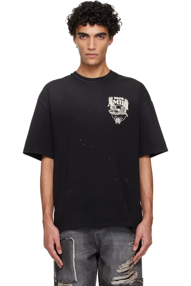 Black AMIRI Eagle Oversized T-shirt, image 1 of 1 from SSENSE