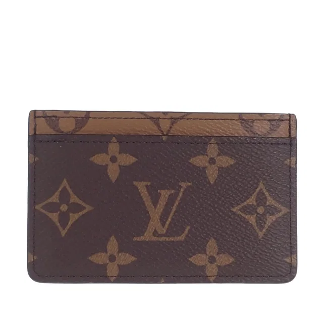 Brown Louis Vuitton Monogram Reverse Card Holder in Brown Coated canvas from Designer Revival