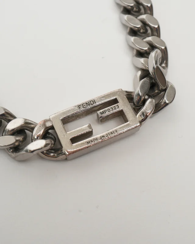 Fendi Baguette Silver Necklace in Silver from A Retro Tale, photo 3 of 5