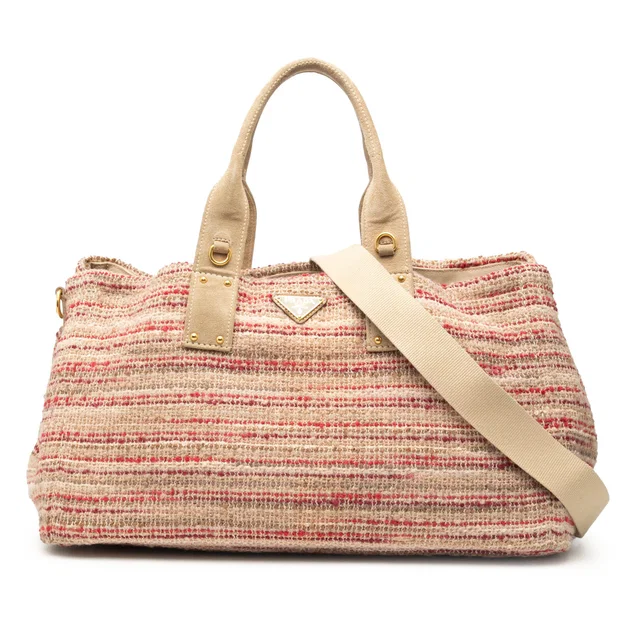 Multi Prada Tweed Satchel in Tweed from Designer Revival