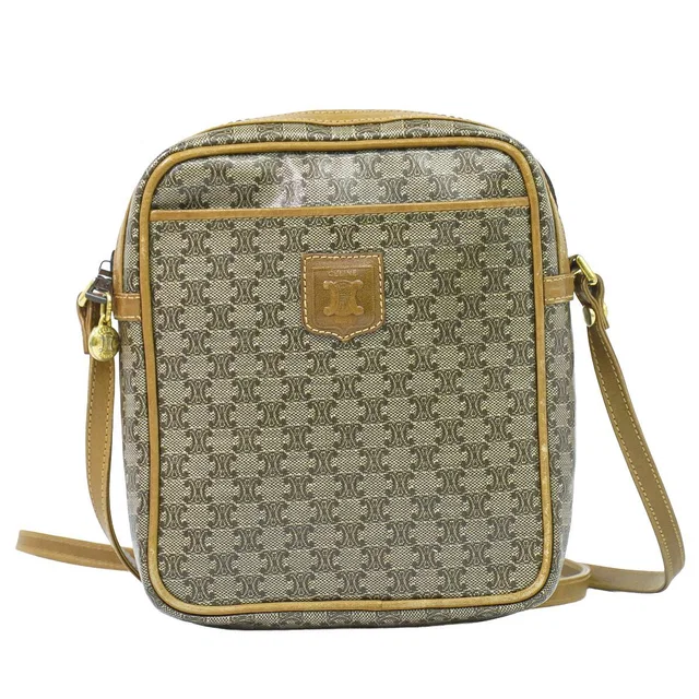 Celine Macadam Shoulder Bag Pochette Brown in Brown Leather from The Reluxe