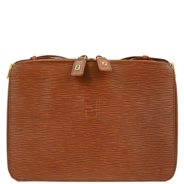 Fendi Brown Shoulder Bag in Brown Leather from AMORE Vintage Tokyo