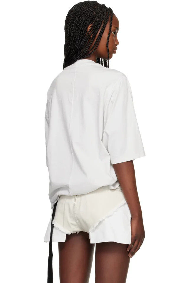 Rick Owens DRKSHDW White Temple Jumbo SS T-shirt, photo 3 of 4 from SSENSE