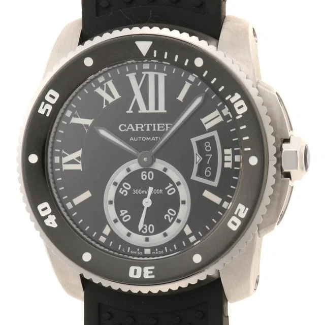 Calibre de Cartier Diver Black Stainless Steel Automatic in Black from The Reluxe