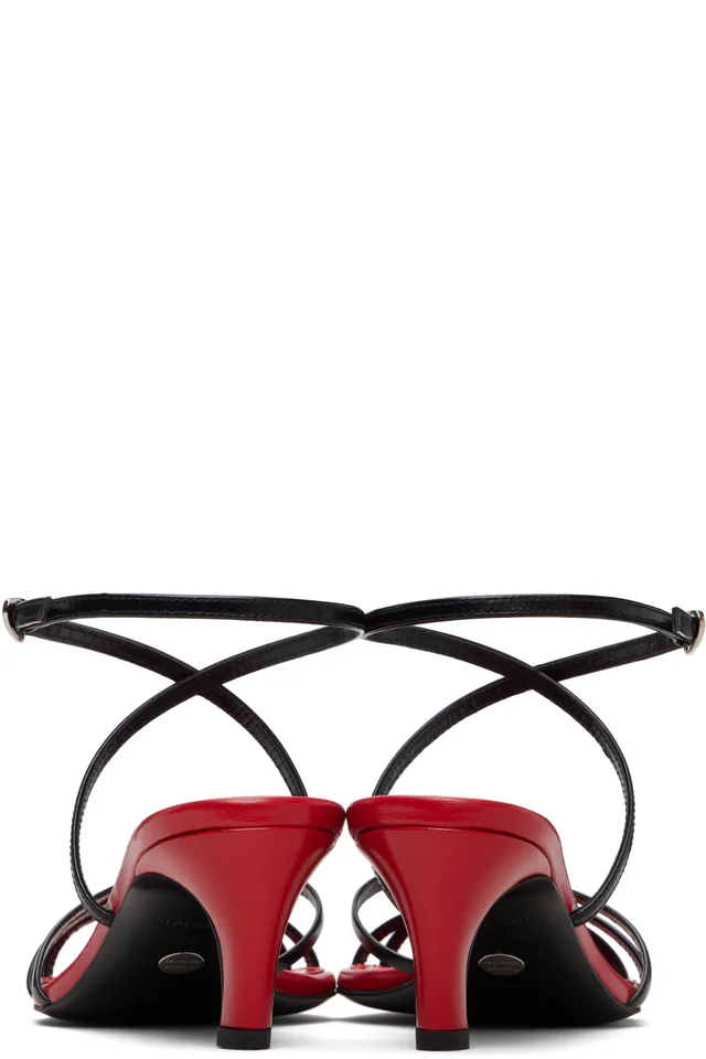 Proenza Schouler Black & Red Uma Ankle Strap Heeled Sandals, photo 2 of 5 from SSENSE