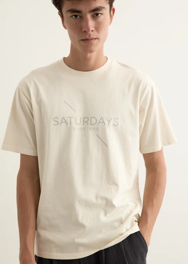Saturdays NYC Surf Pigment Dye Short Sleeve T-Shirt in White from Incu, photo 1 of 1
