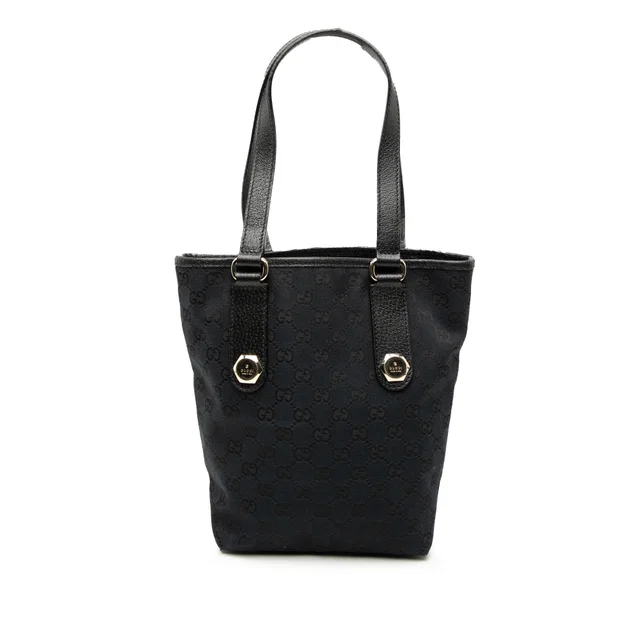 Black Gucci GG Canvas Charmy Tote in Black Canvas from Designer Revival