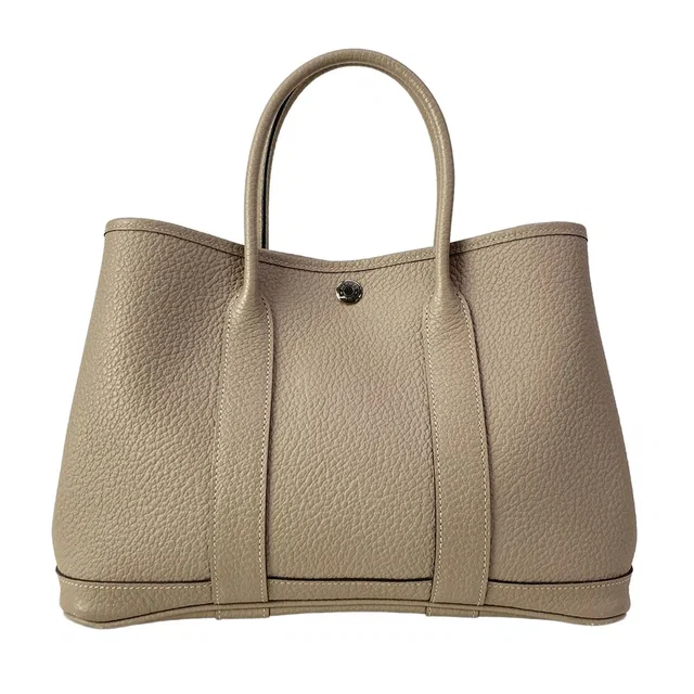 Hermès Tote Bag Garden Party 30 TPM Tourtiere Gray Silver in Grey from The Reluxe