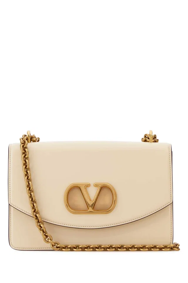 Valentino Garavani Vain Shoulder Bag — Beige Calf Leather - Bos Taurus in Beige Calfskin from HEWI