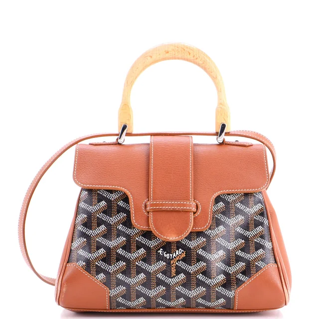 Goyard Saigon Top Handle Bag Coated Canvas with Leather Mini in brown|red Coated canvas from Rebag