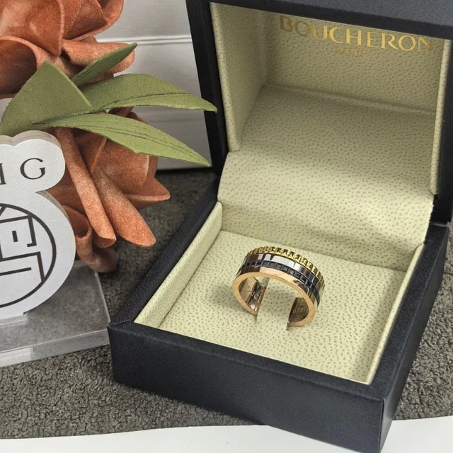 Boucheron And Black Ceramic Band Ring in gold Ceramic from Poshmark