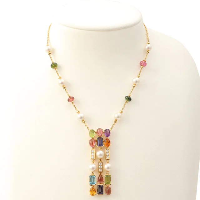 Bvlgari 18K Allegra Necklace Gold/Multi in Gold from VINTAGE QOO TOKYO