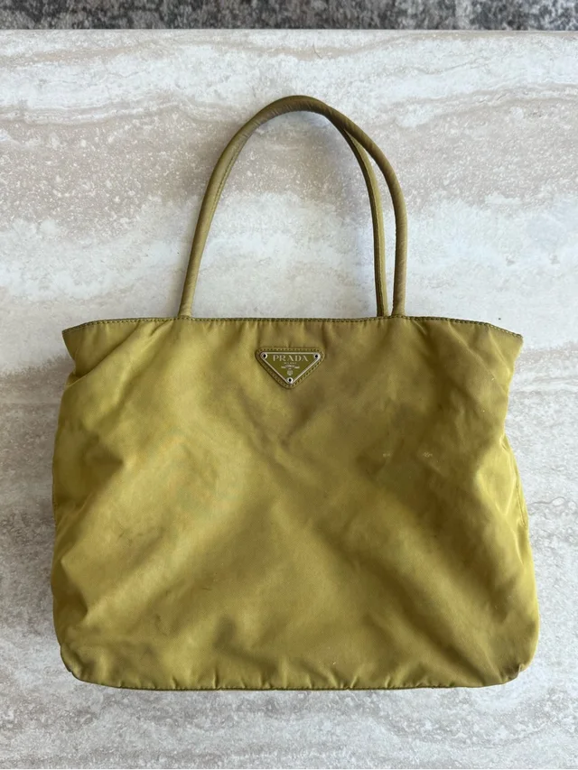 Prada Olive Nylon Tote With Triangle Logo in green Nylon from Poshmark, photo 1 of 1
