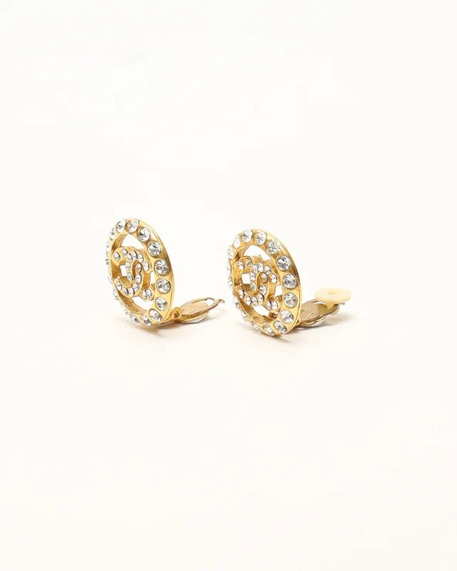 Chanel CC Rhinestone Clip-on Earrings from A Retro Tale, photo 2 of 2