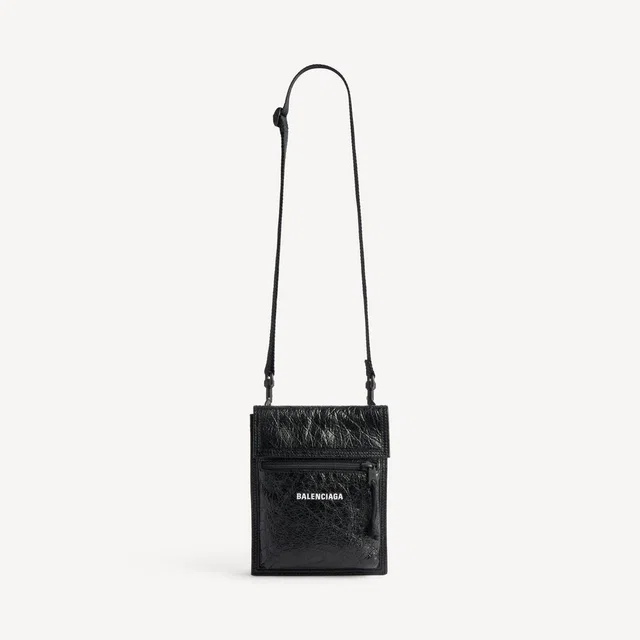 Balenciaga Mini Bag — Black Crinkled Leather in Black Leather from HEWI
