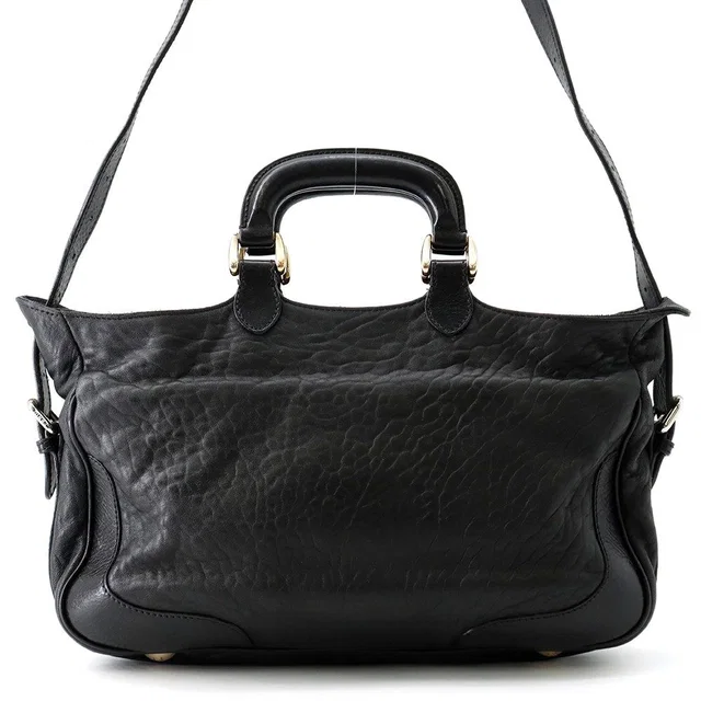 Fendi Leather 2-Way Shoulder Bag Black in Black Leather from The Reluxe