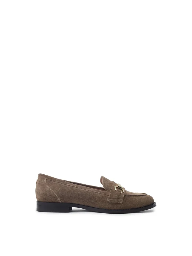 Moda In Pelle Elarra Suede Loafers Taupe in Beige from Fenwick, photo 1 of 1