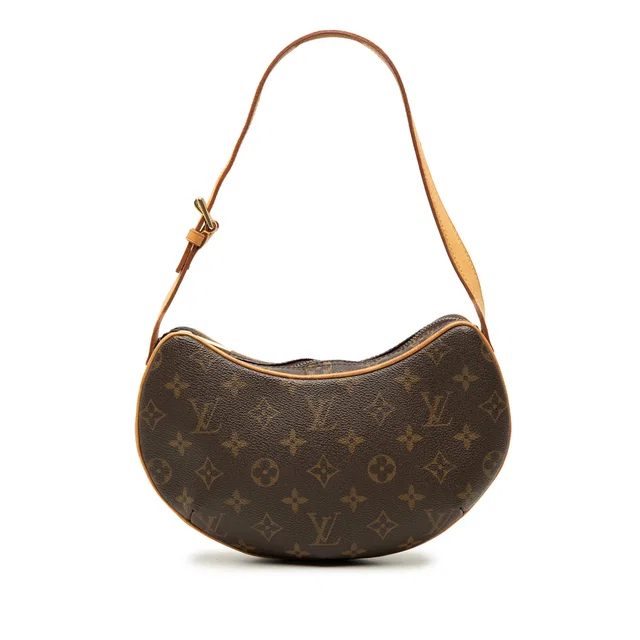 Brown Louis Vuitton Monogram Croissant PM Hobo Bag in Brown Coated canvas from Designer Revival