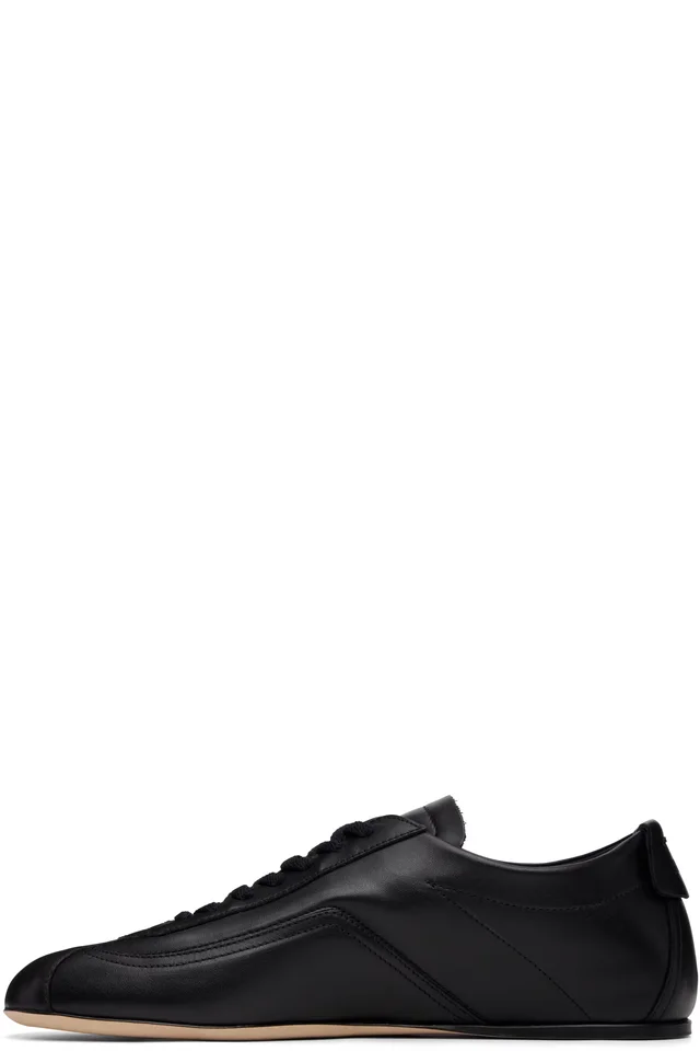 BOSS Black Debossd Logo Nappa-leather Sneakers, photo 3 of 5 from SSENSE