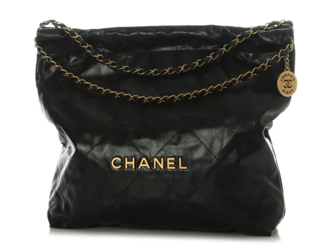 Chanel Quilted Shiny Calfskin 22 in Black Calfskin from Ann's Fabulous Finds, photo 3 of 10
