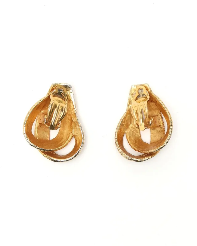 Hermès Ribbon Motif Clip-on Earrings from A Retro Tale, photo 2 of 4