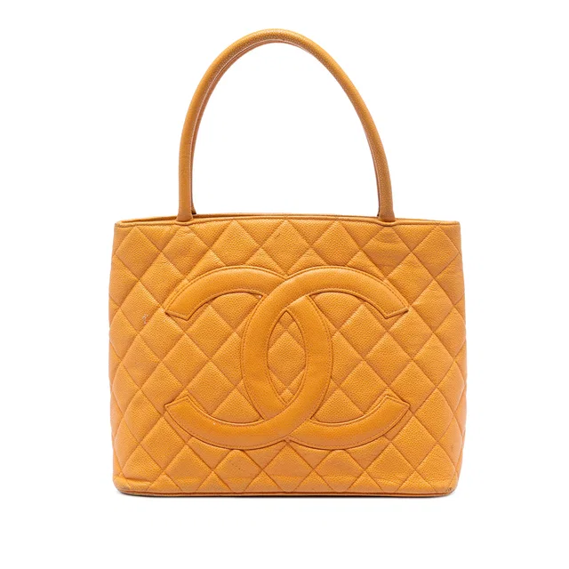 Yellow Chanel Caviar Medallion Tote in Yellow Caviar leather from Designer Revival