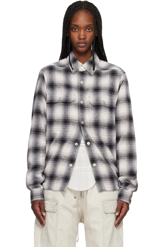 Rick Owens DRKSHDW Gray Temple Cropped Outershirt, photo 5 of 5 from SSENSE