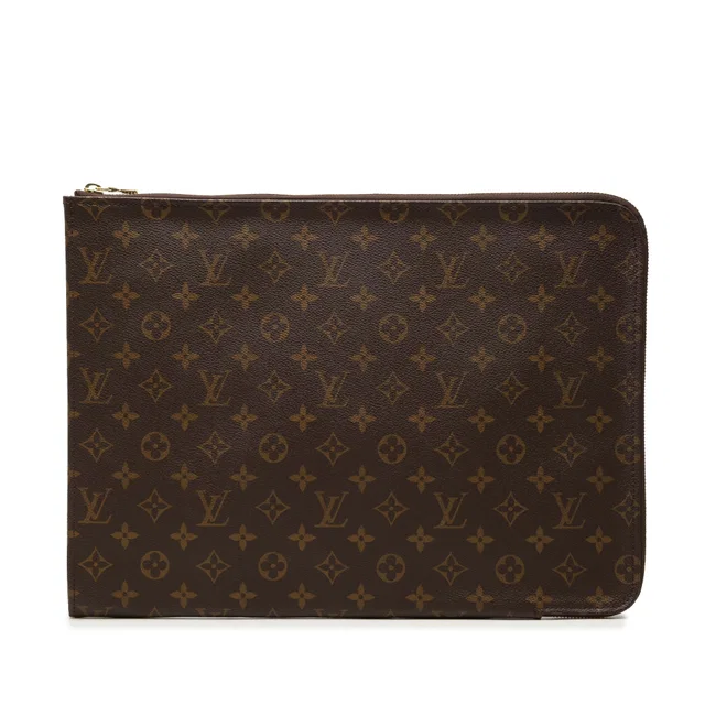Brown Louis Vuitton Monogram Poche Documents Portfolio Business Bag in Brown Coated canvas from Designer Revival