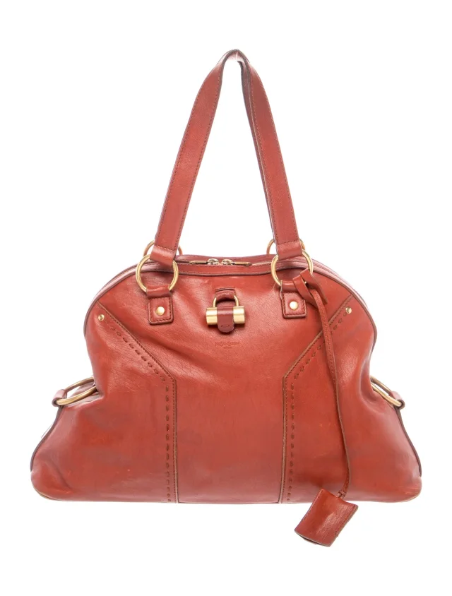 Saint Laurent Leather Shoulder Bag in blue Leather from The RealReal