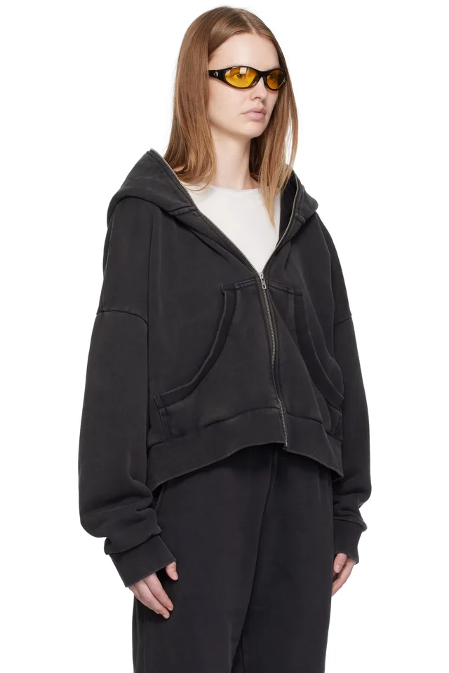 Entire Studios Black Eternal Zip Hoodie, photo 2 of 4 from SSENSE