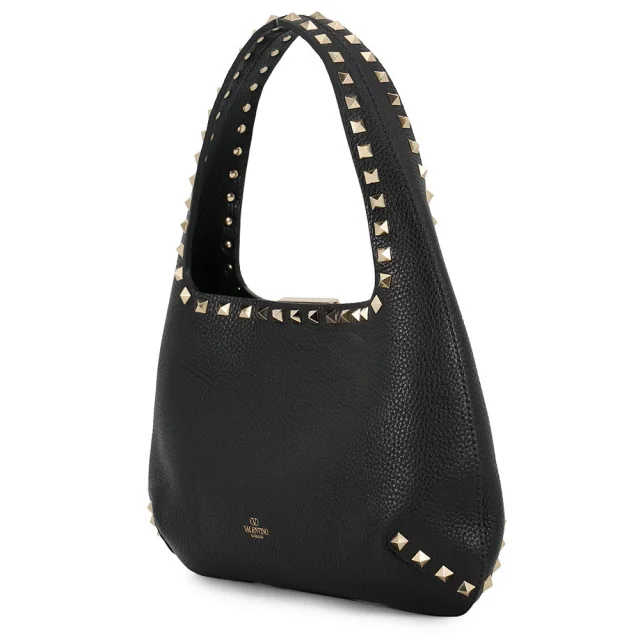 Valentino Garavani Rock Studded Small Hobo Bag Black2W5B0I25CDV_0NO Calf Leather Size Small in Calfskin from GALLERY RARE, photo 2 of 8